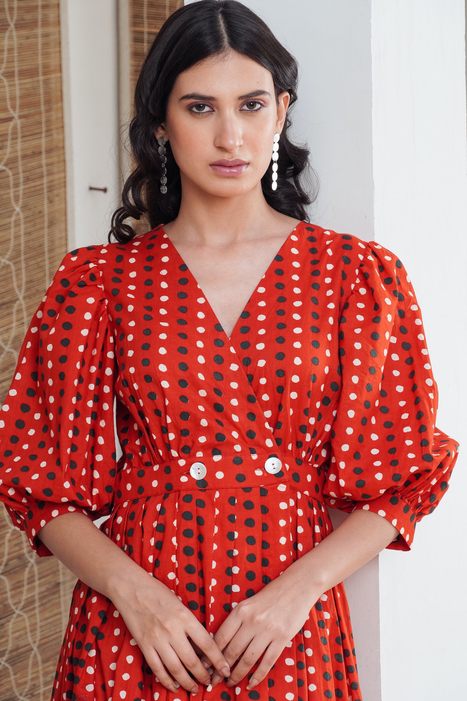 Red Polka Wrap Maxi