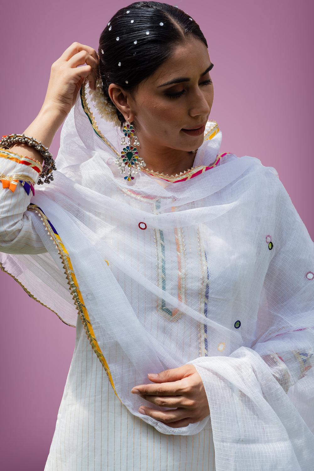 Mehfil White Gharara Set