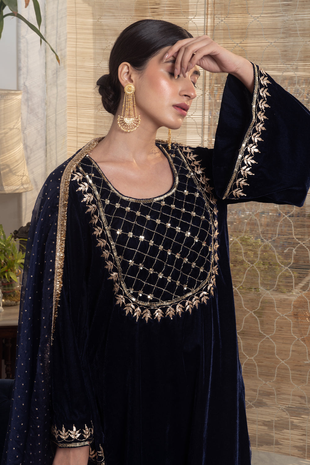 Khwabidah Navy Blue Ethnic Set of 3