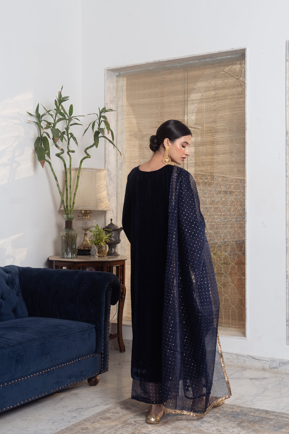 Khwabidah Navy Blue Ethnic Set of 3