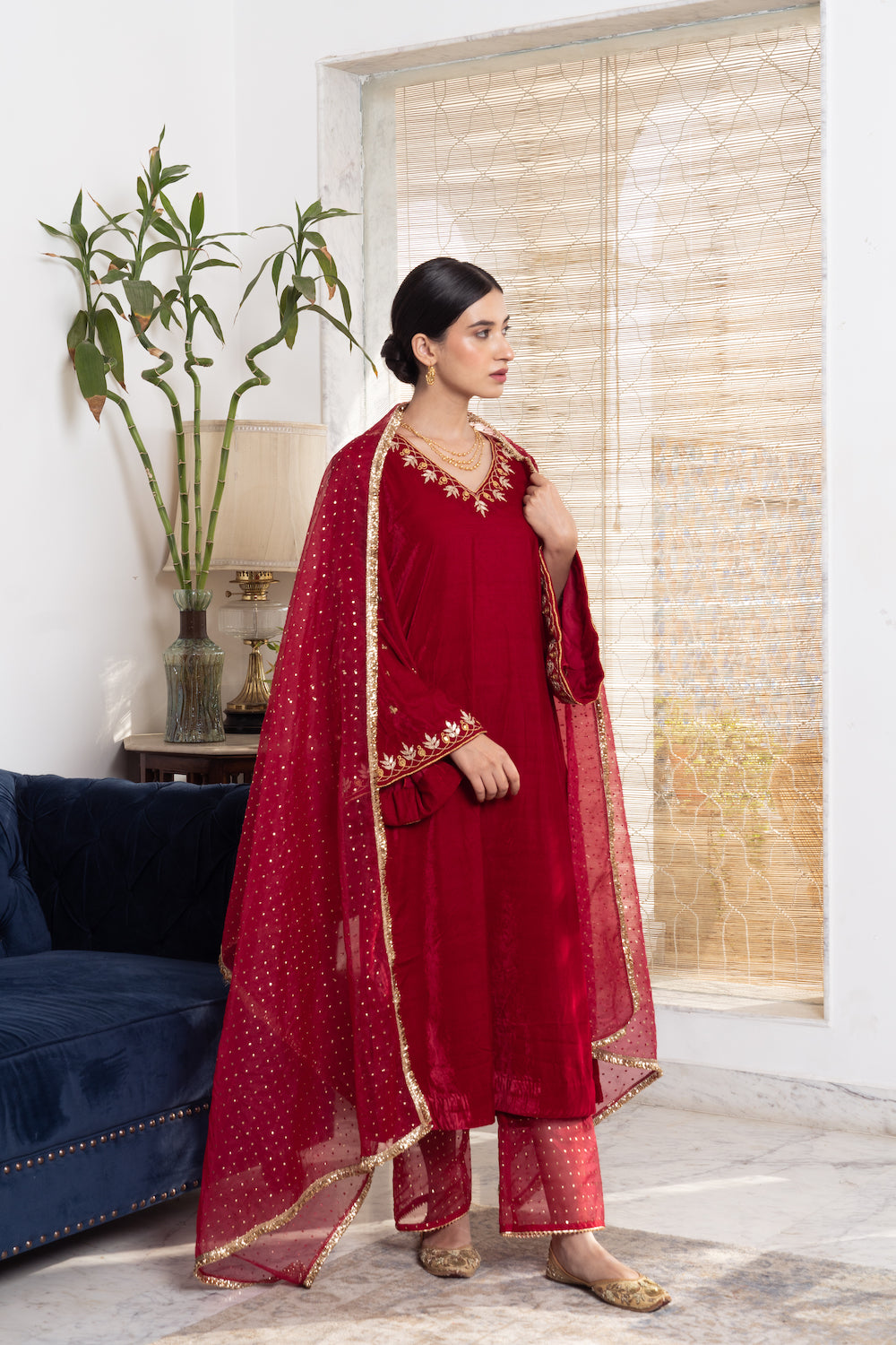 Khwabidah Maroon Ethnic Set 3