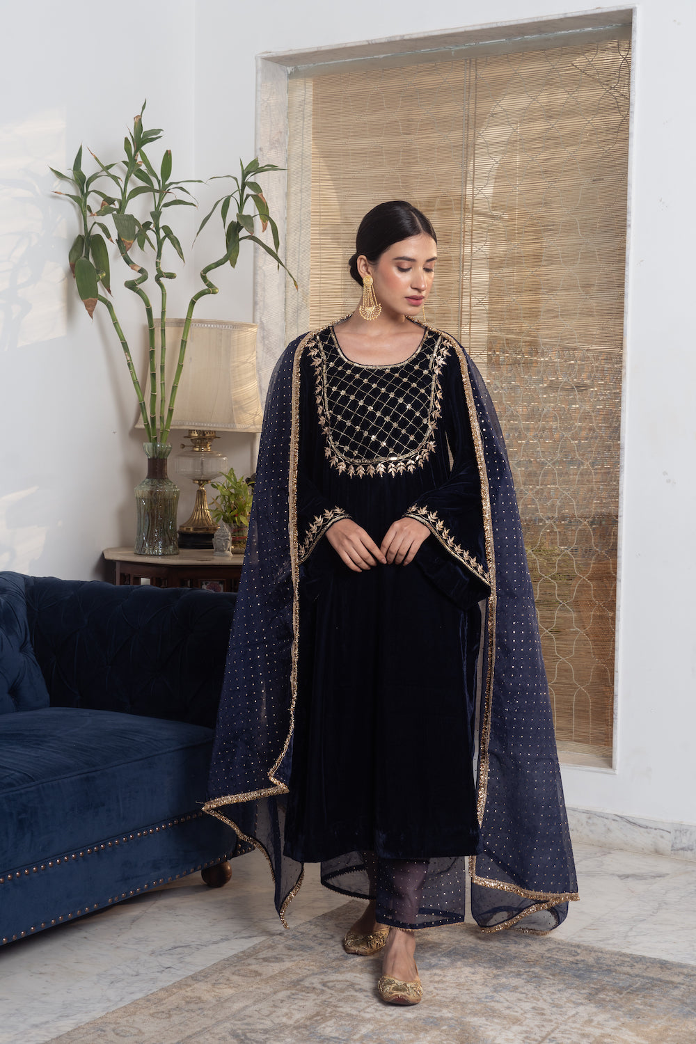 Khwabidah Navy Blue Ethnic Set of 3