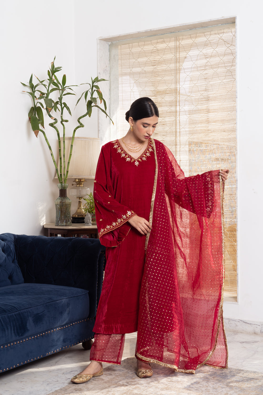 Khwabidah Maroon Ethnic Set 3