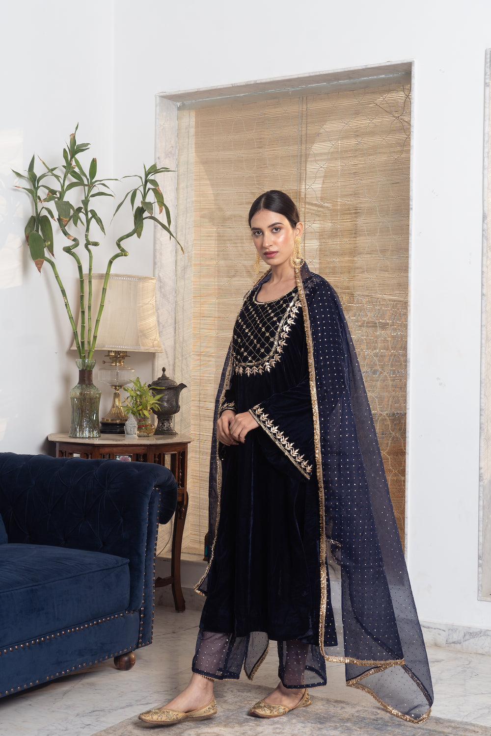 Khwabidah Navy Blue Ethnic Set of 3