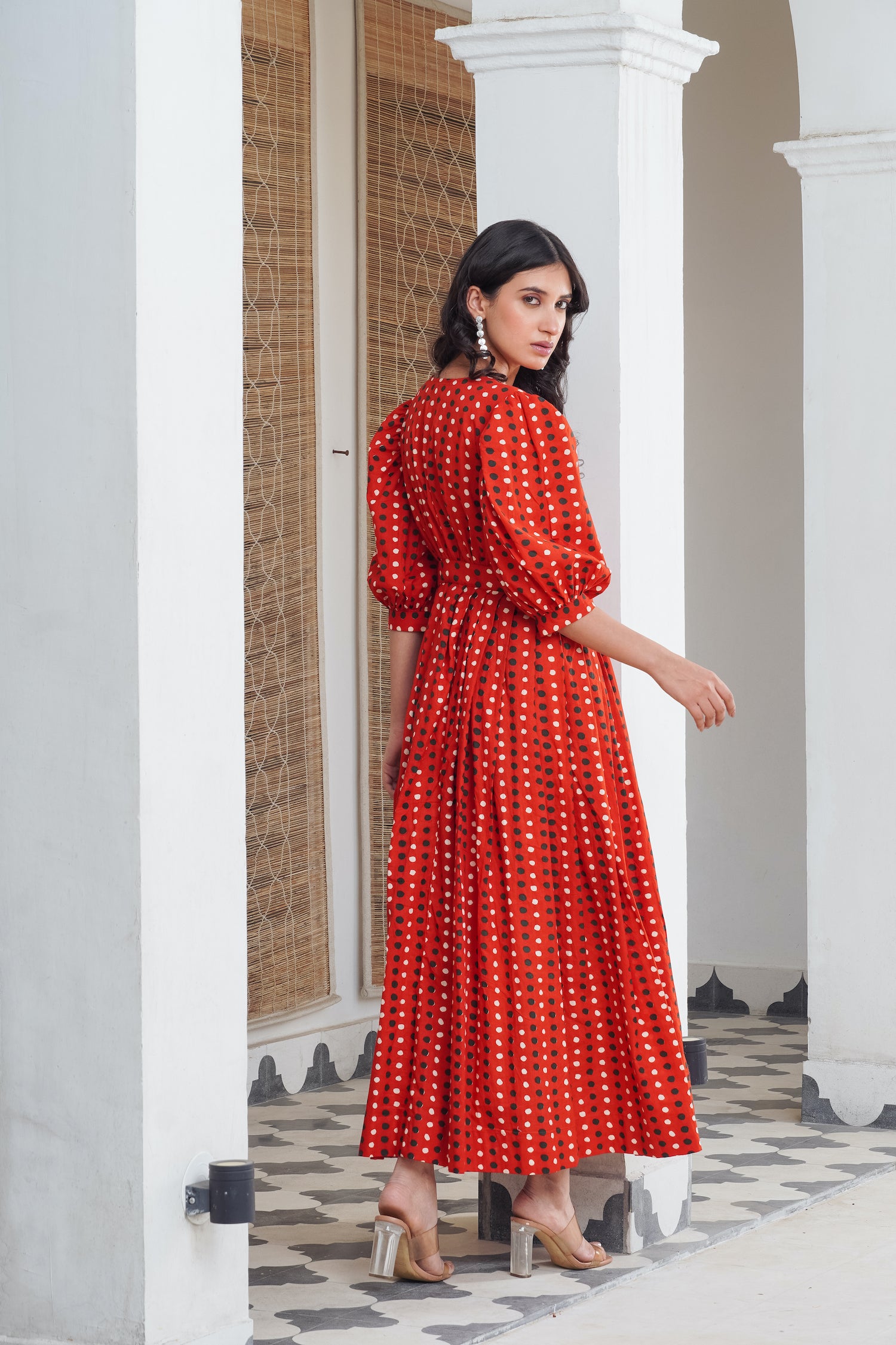 Red Polka Wrap Maxi