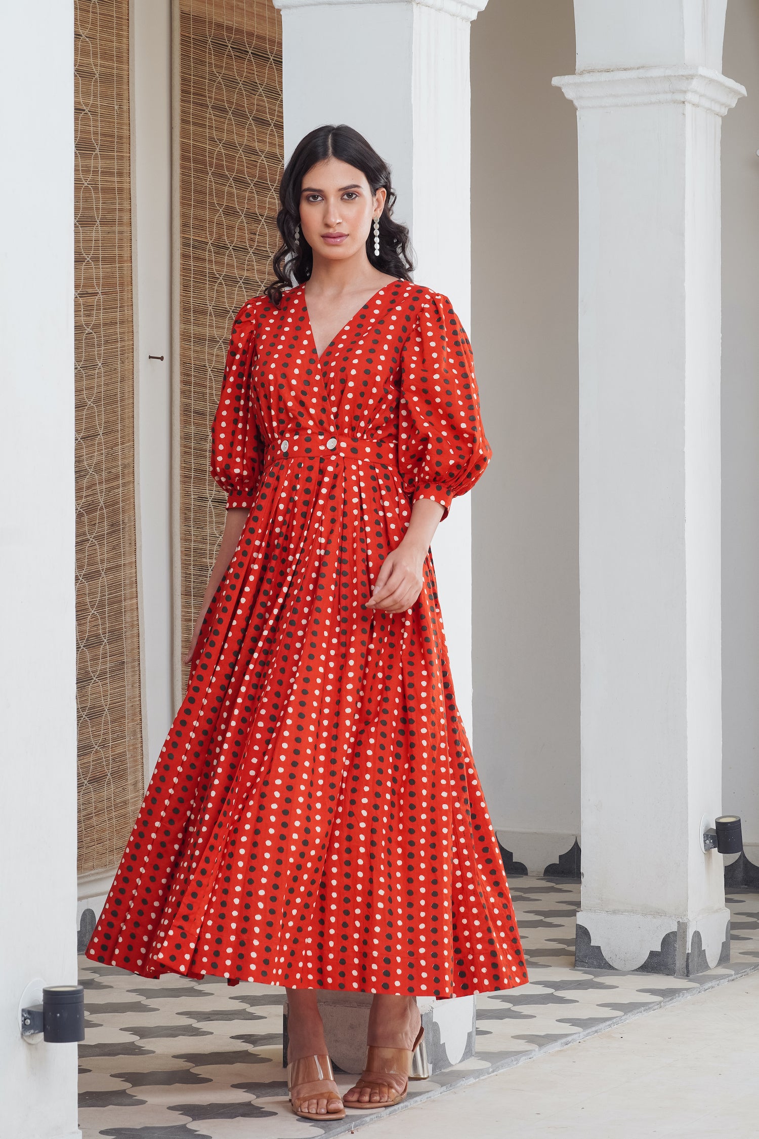 Red Polka Wrap Maxi