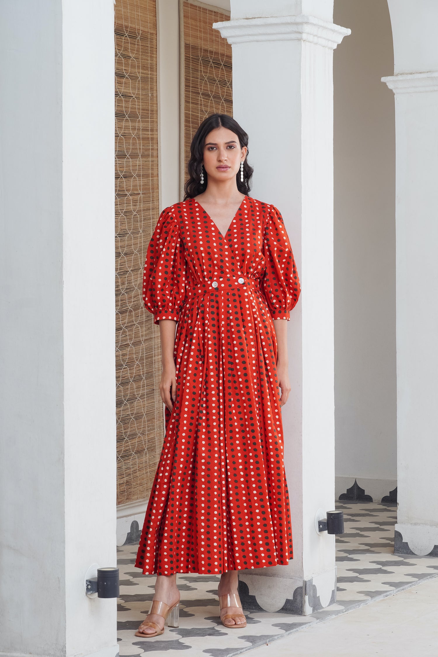 Red Polka Wrap Maxi