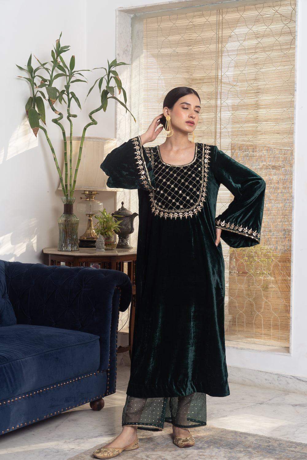 Khwabidah Bottle Green Ethnic Set 3