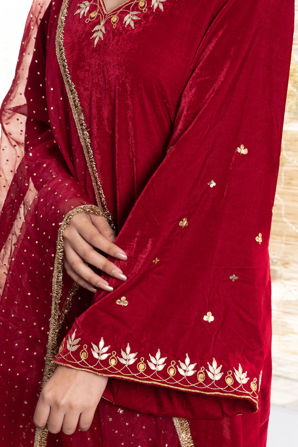 Khwabidah Maroon Ethnic Set 3