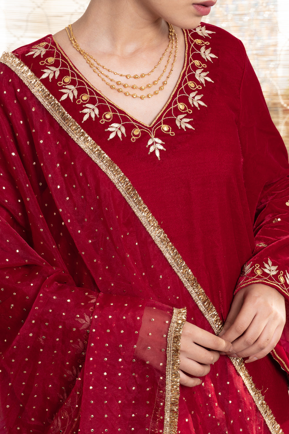 Khwabidah Maroon Ethnic Set 3