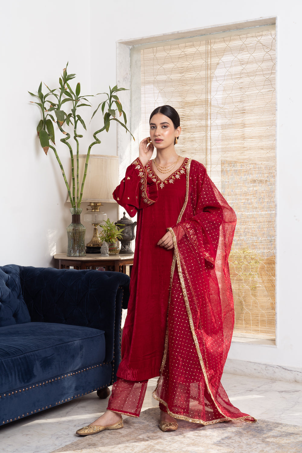 Khwabidah Maroon Ethnic Set 3