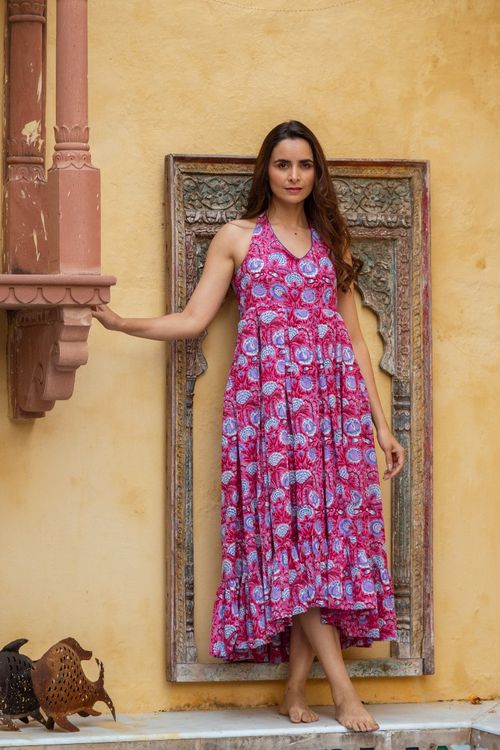 Sample Handblock Halter Maxi