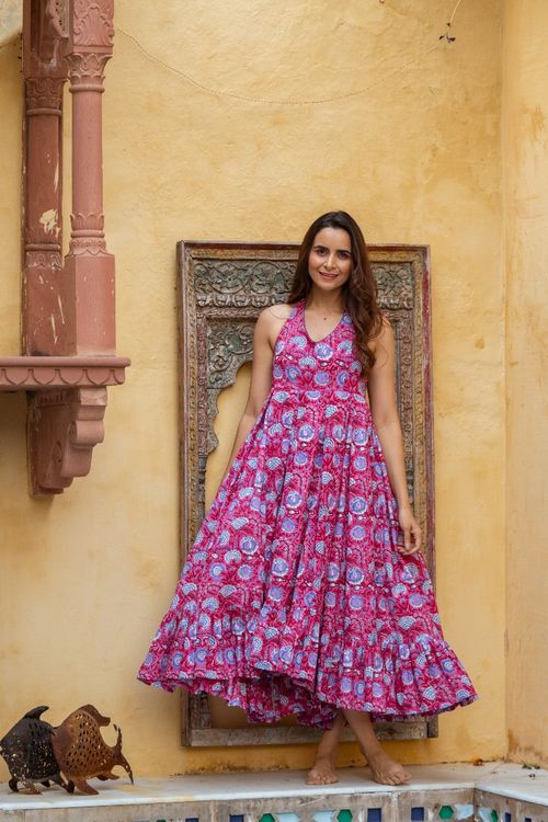 Sample Handblock Halter Maxi