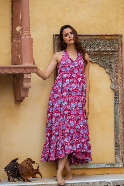 Sample Handblock Halter Maxi