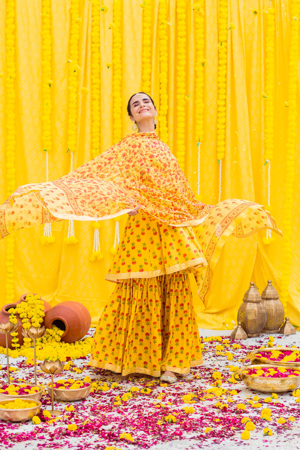 Mustard Gharara Set