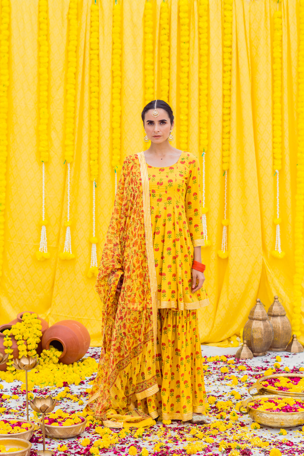 Mustard Gharara Set