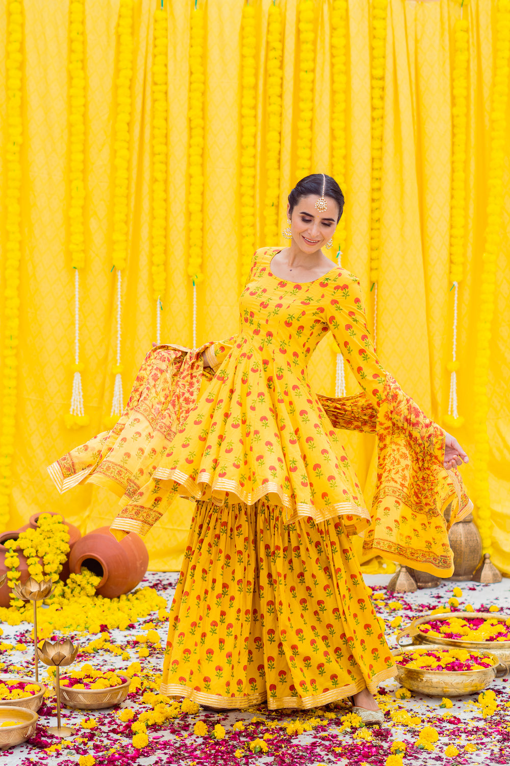 Mustard Gharara Set