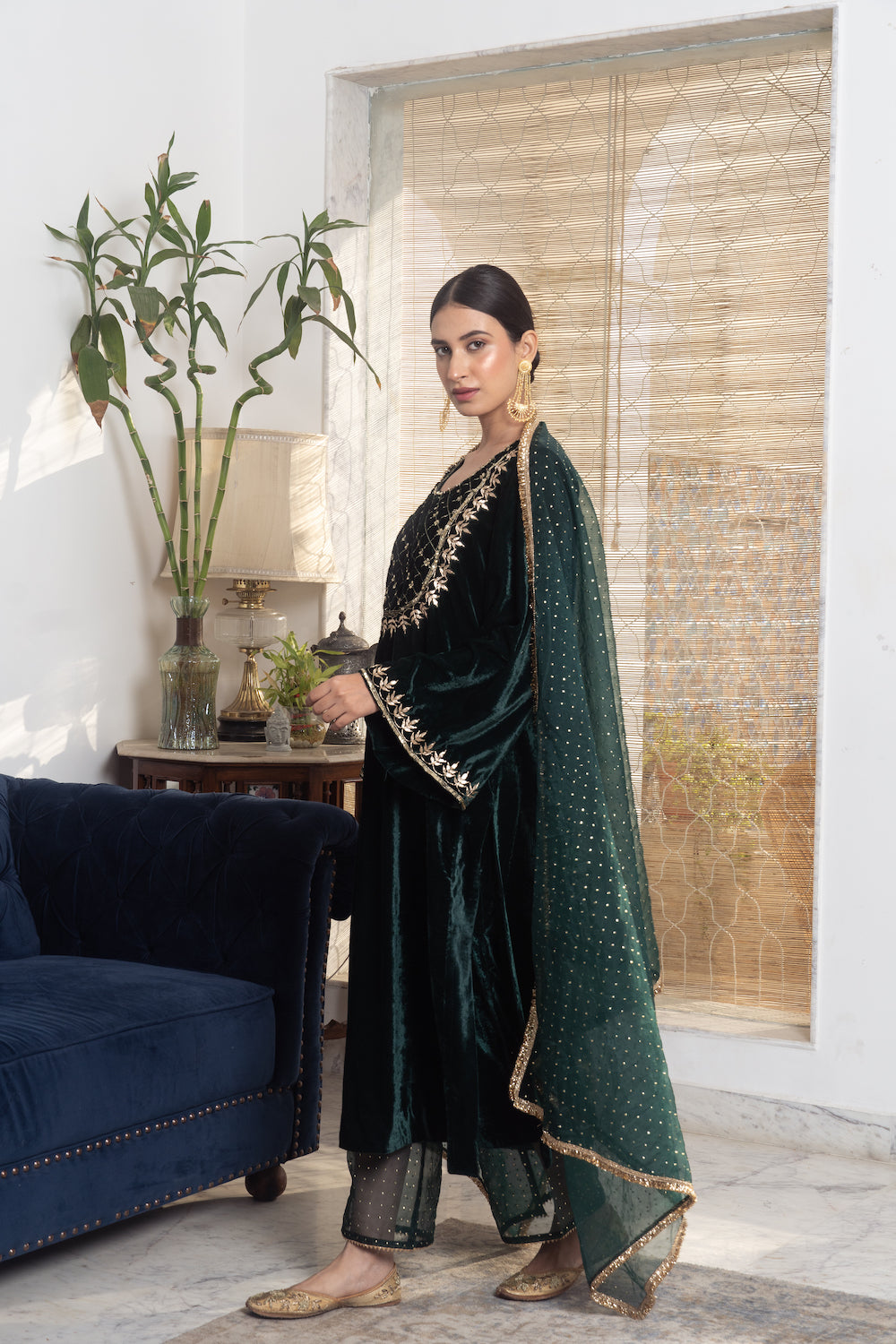 Khwabidah Bottle Green Ethnic Set 3