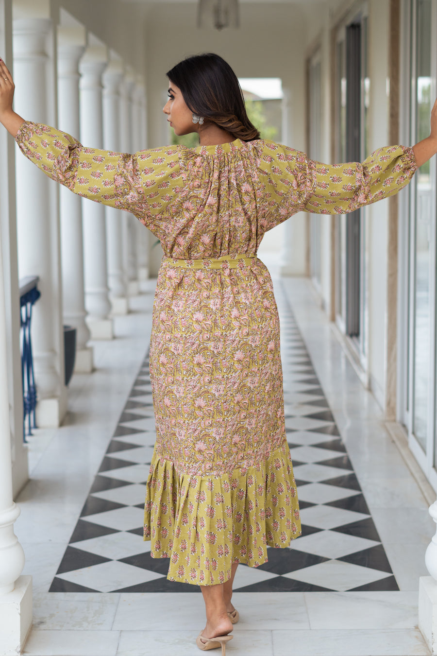 Beige Green Maxi