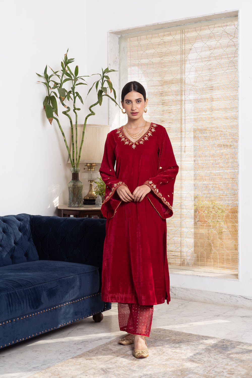 Khwabidah Maroon Ethnic Set 3