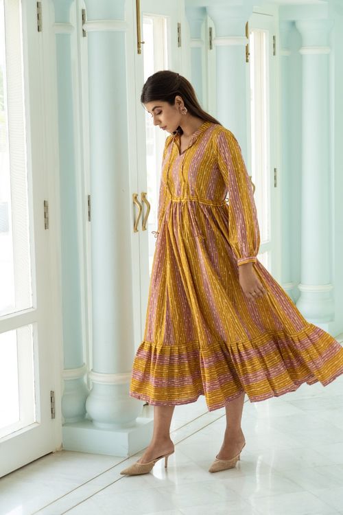 Mustard Waist Adjust Maxi