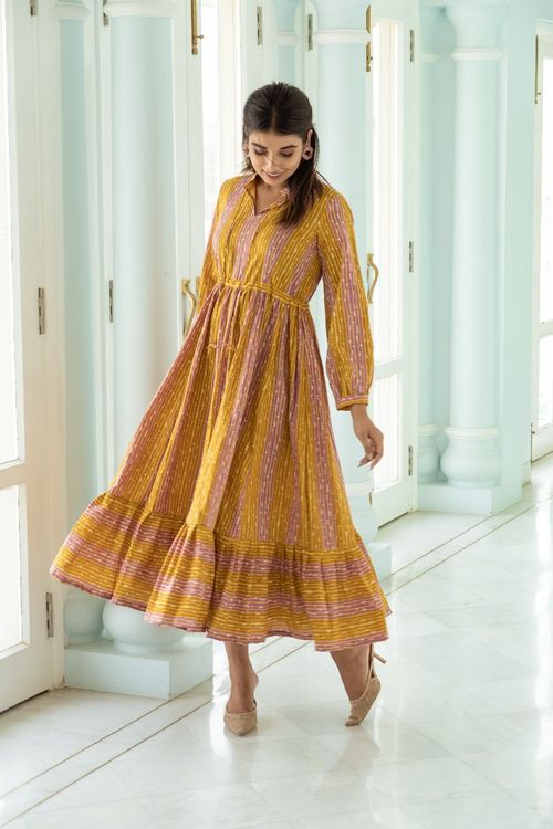 Mustard Waist Adjust Maxi
