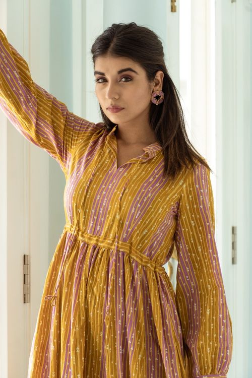 Mustard Waist Adjust Maxi